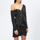 Self-Portrait Women's Sequin Embellished Ruffle Mini Dress - Black