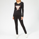 Guess Women's Long Sleeve Icon T-Shirt - Jet Black