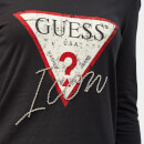 Guess Women's Long Sleeve Icon T-Shirt - Jet Black