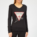 Guess Women's Long Sleeve Icon T-Shirt - Jet Black