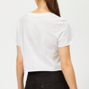 Guess Women's Cropped Floral Logo Top - Optic White