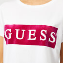 Guess Women's Velvet Logo T-Shirt - Optic White