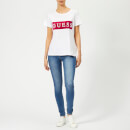 Guess Women's Velvet Logo T-Shirt - Optic White