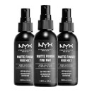 NYX Professional Makeup Matte Setting Spray x 3 (Worth £21.00)
