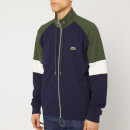 Lacoste Men's Retro Colour Block Full Zip Knit Jumper - Khaki White Navy