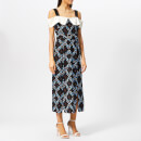 RIXO Women's Chloe Lattice Floral Midi Dress - Black