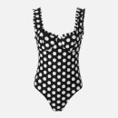 RIXO Women's Valentina Polka Dot Swimsuit - Black