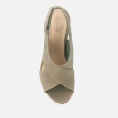 Clarks Women's Palm Candid Nubuck Wedged Sandals - Olive