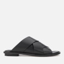 Clarks Women's Willow Art Leather Flat Sandals - Black