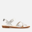 Clarks Women's Willow Gild Leather Sandals - Silver Metallic