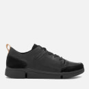 Clarks Men's Triverve Lace Leather Trainers - Black