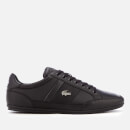 Lacoste Men's Chaymon Bl 1 Leather Low Profile Trainers - Black/Black