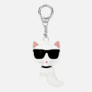 Karl Lagerfeld Women's Leather Choupette Keychain - White