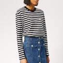 Maison Kitsuné Women's Marin T-Shirt Tricolor Fox Patch - Black/White