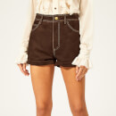 Philosophy di Lorenzo Serafini Women's Suede Shorts - Brown