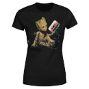Guardians Of The Galaxy Groot Tape Women's Christmas T-Shirt - Black