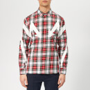 Neil Barrett Men's Arrow Bolt Tartan Shirt - White/Red/Black