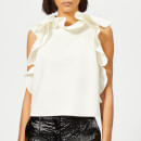 MSGM Women's Crepe Sleeveless Top - Cream
