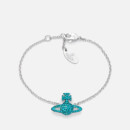 Vivienne Westwood Women's Grace Bas Relief Bracelet - Blue Zircon / Rhodium