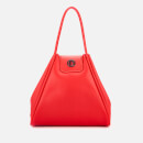Armani Exchange Women's Medium Shopper Tote Bag with Logo Flap - Red