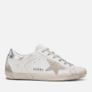 Golden Goose Deluxe Brand Women's Superstar Trainers - White Silver Metal Lettering