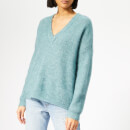 Gestuz Women's Debbie Crop V Pullover - Oil Blue Melange