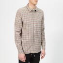 Folk Men's Storm Shirt - Ecru Plum Multicheck