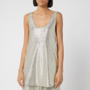 Balmain Women's Laminated Knit Tank Top - Silver
