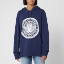 Balmain Women's Flocked Coin Hoody - Blue