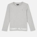 Tommy Hilfiger Boys' Hem Logo Long Sleeve T-Shirt - Grey Heather