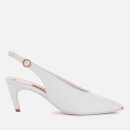 Ted Baker Women's Hulia Leather Sling Back Kitten Heels - White