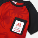 adidas Little Boy Marvel Raglan Short Sleeve T-Shirt - Red