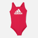 adidas Young Girls' BOS Swimsuit - Pink