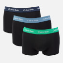 Calvin Klein Men's 3 Pack Low Rise Trunks - Prov Blue/Tourney/Indigo