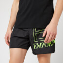 Emporio Armani EA7 Men's Sea World BW Big Logo Boxer Swim Shorts - Nero