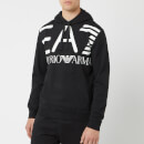 Emporio Armani EA7 Men's Train Logo Series Oversize Logo Hoody - Black