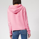 Superdry Women's V Logo Emboss College Crop Hoody - Fondant Pink