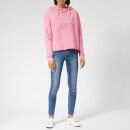 Superdry Women's V Logo Emboss College Crop Hoody - Fondant Pink