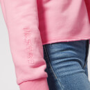 Superdry Women's V Logo Emboss College Crop Hoody - Fondant Pink