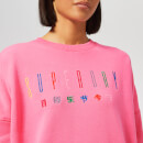 Superdry Women's Carly Carnival Embroidered Crew Sweatshirt - Active Pink