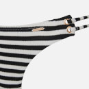 Superdry Women's Alice Textured Cupped Bikini Bottoms - Mono Stripe