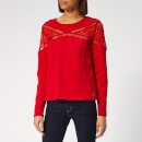 Superdry Women's Zariah Lace Panel Top - Nautical Red