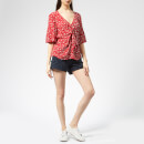 Superdry Women's Zoe Tie Top - Petra Paisley Red