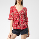 Superdry Women's Zoe Tie Top - Petra Paisley Red