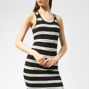 Superdry Women's Mila Stripe Midi Dress - Mono Text Stripe