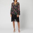 McQ Alexander McQueen Women's Volume Hybrid Pleat Dress - Pink Green