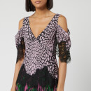 McQ Alexander McQueen Women's Lace Dropped Shoulder Top - Fuchsia