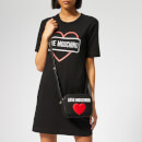 Love Moschino Women's Canvas Heart Logo Cross Body Bag - Black