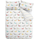 Catherine Lansfield Silly Sausage Dog Easy Care Duvet Set - Multi