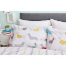 Catherine Lansfield Silly Sausage Dog Easy Care Duvet Set - Multi